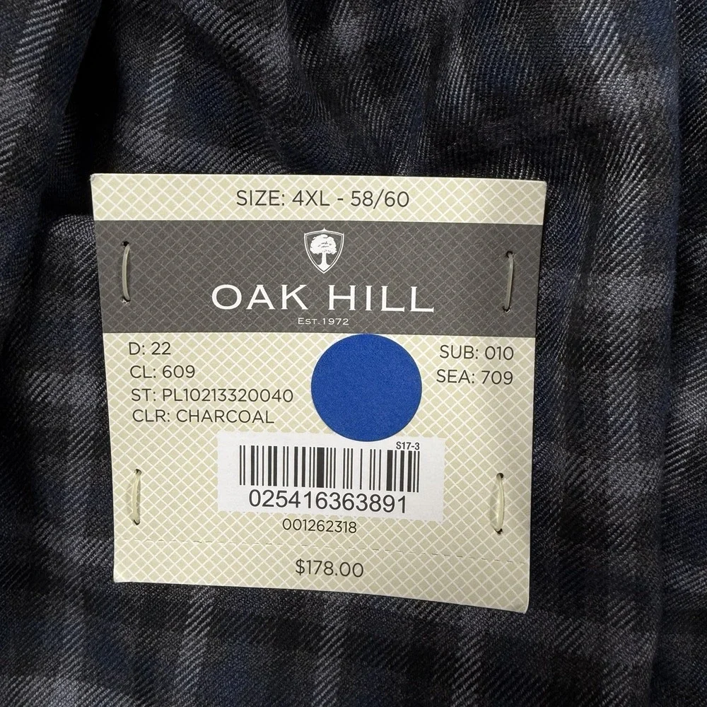 Oak Hill Blazer 4XL Men Gray Glen Plaid Check Basket Weave Sport Coat Jacket NWT